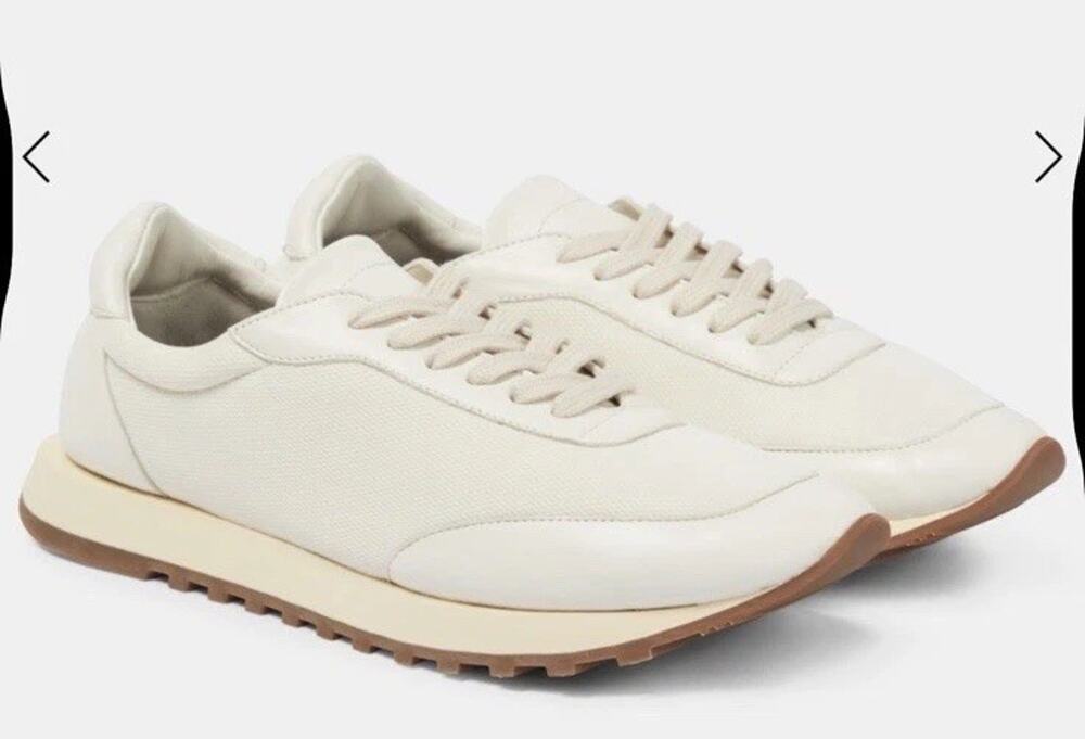 The Row Owen Trainer Sneakers Cream Brown Bottoms Women's 39.5 NEW
